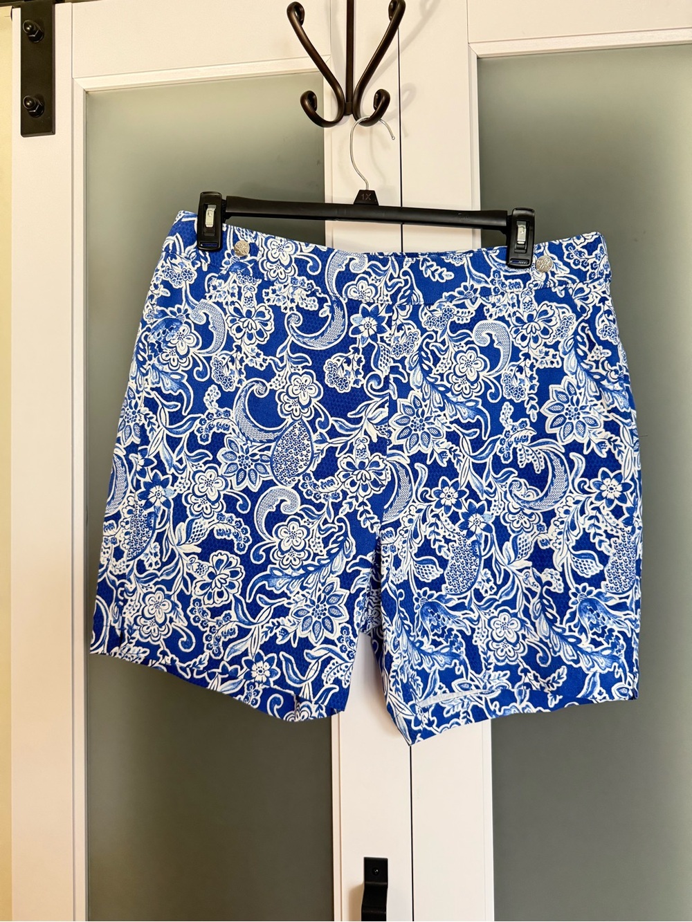 Rafaella Blue & White Floral Shorts